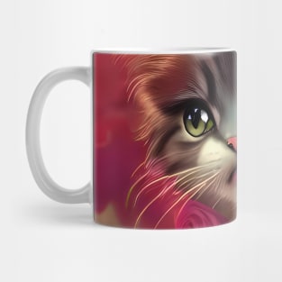 Cute little kitten with birds Mug